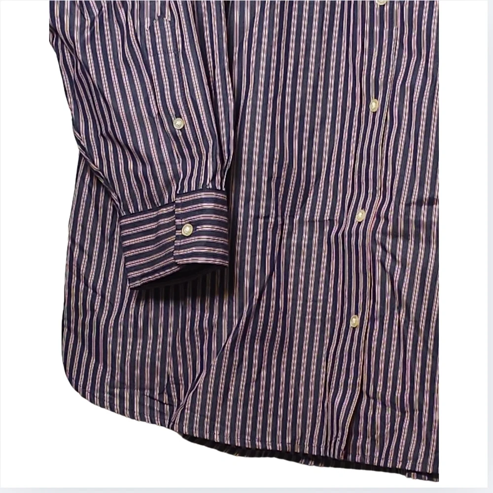 Ralph Lauren size 3XL Striped Button Down Dress Shirt with Beaded Crest - Picture 4 of 7